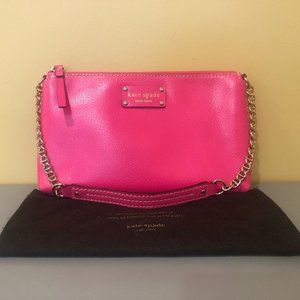 Kate Spade Pink Leather Shoulder Bag, Gold Chain